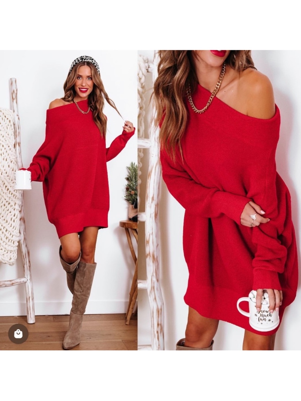 Vici Under The Falling Leaves Red Sweater